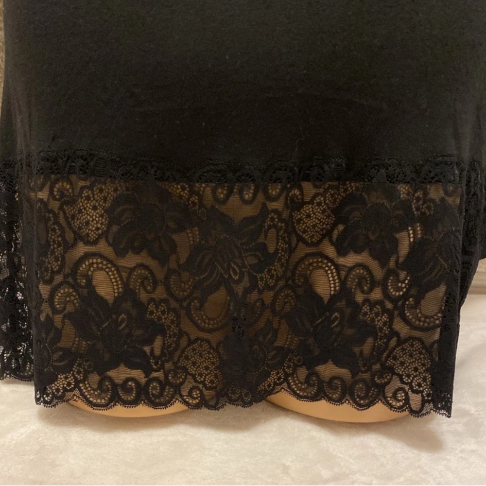 White House Black Market Elegant Black Lace Long Sleeve Top - Picture 6 of 13